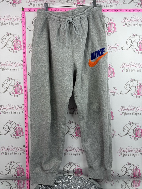 Nike Other - Nike pants joggers blue Grey Sweatpants with Orange Swoosh and Blue Logo